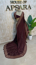 Brown Banarasi Georgette Saree 96