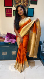 Orange Kota Crepe Fusion Saree 203