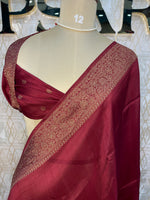 Maroon Tussur Self Saree 36