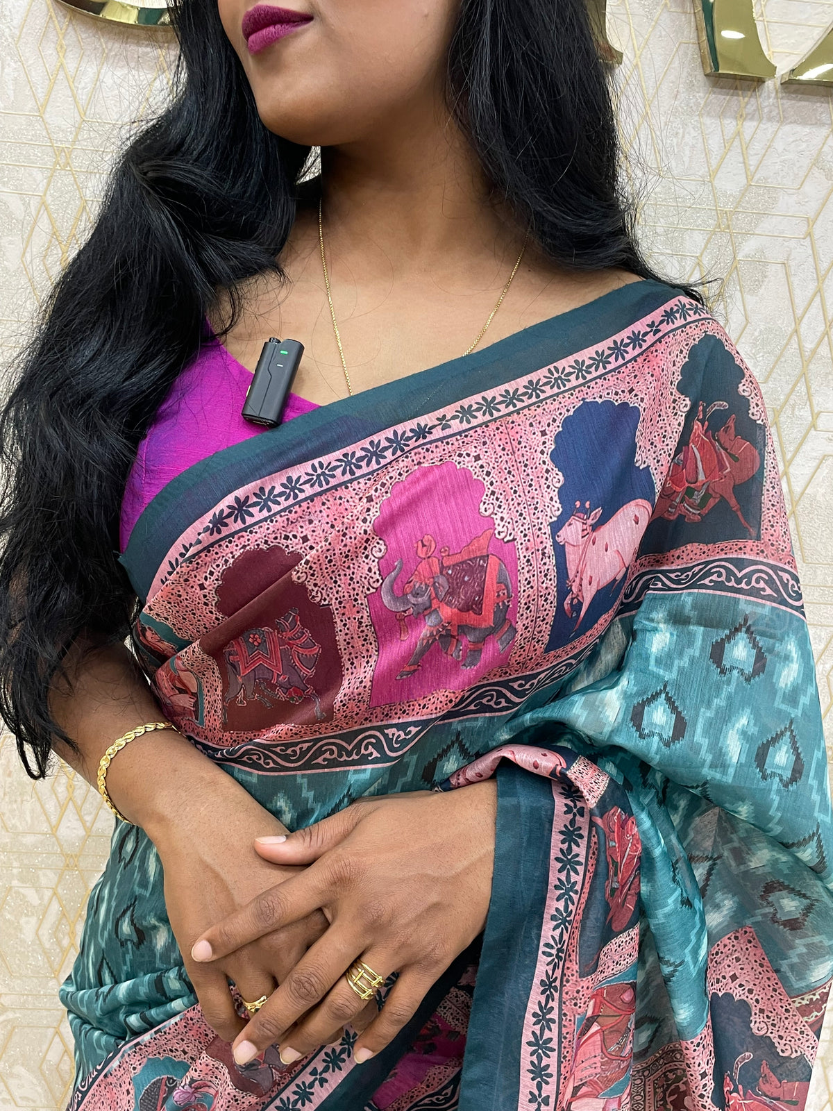 Green Mul Cotton Kalamkari Print Saree 53