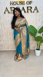 Blue Tussur Crepe Position weaving Saree 85