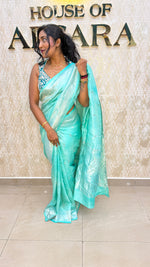 Blue Banarasi Soft Crush Tissue Saree 68