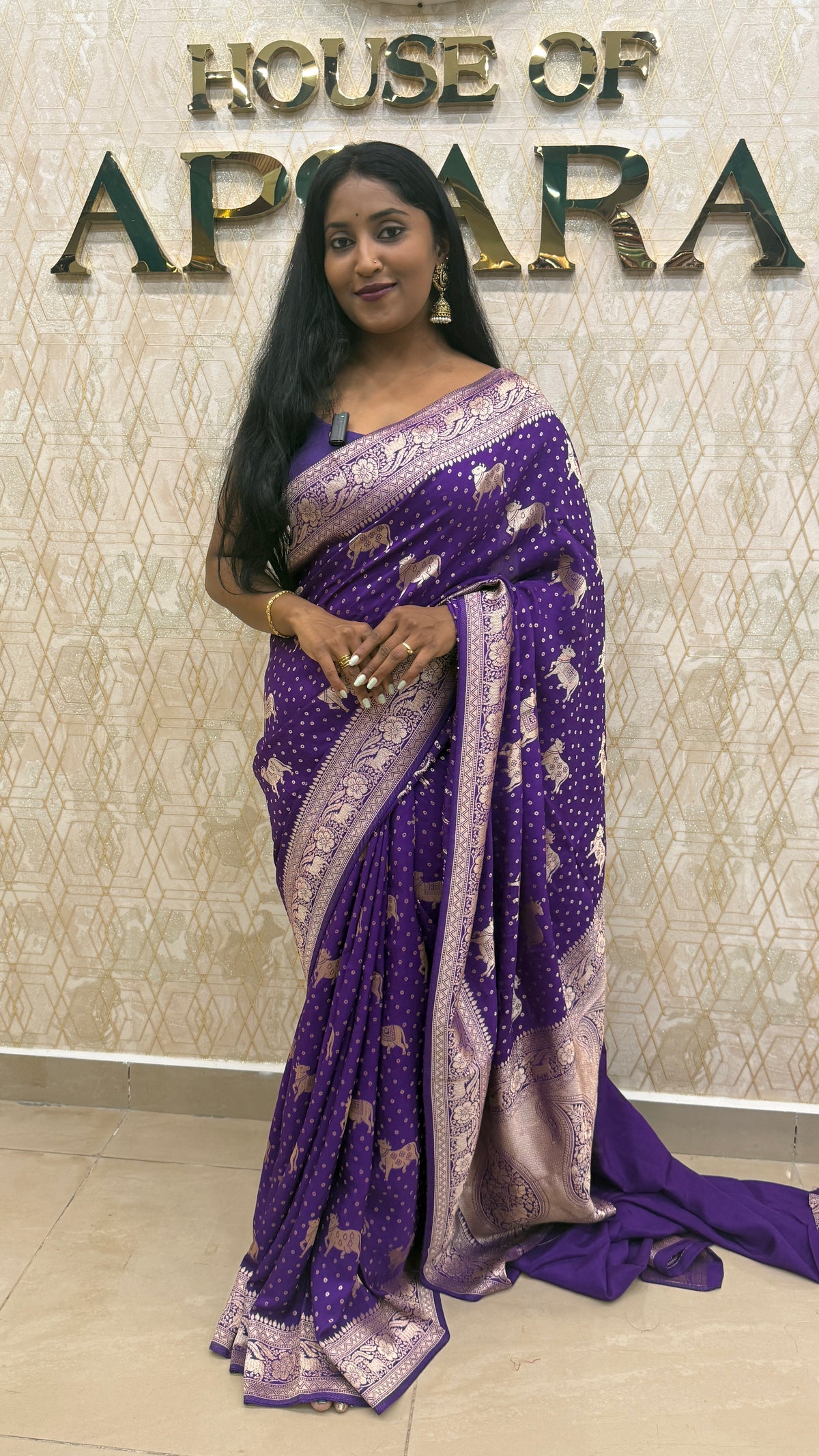 Purple Banarasi Tussur Crepe Saree 36