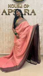 Baby Pink Meenakari Khadi Georgette Saree 26