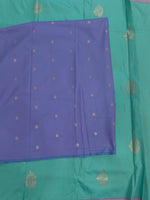 Sea Blue n Lavender Semi Silk Saree 42