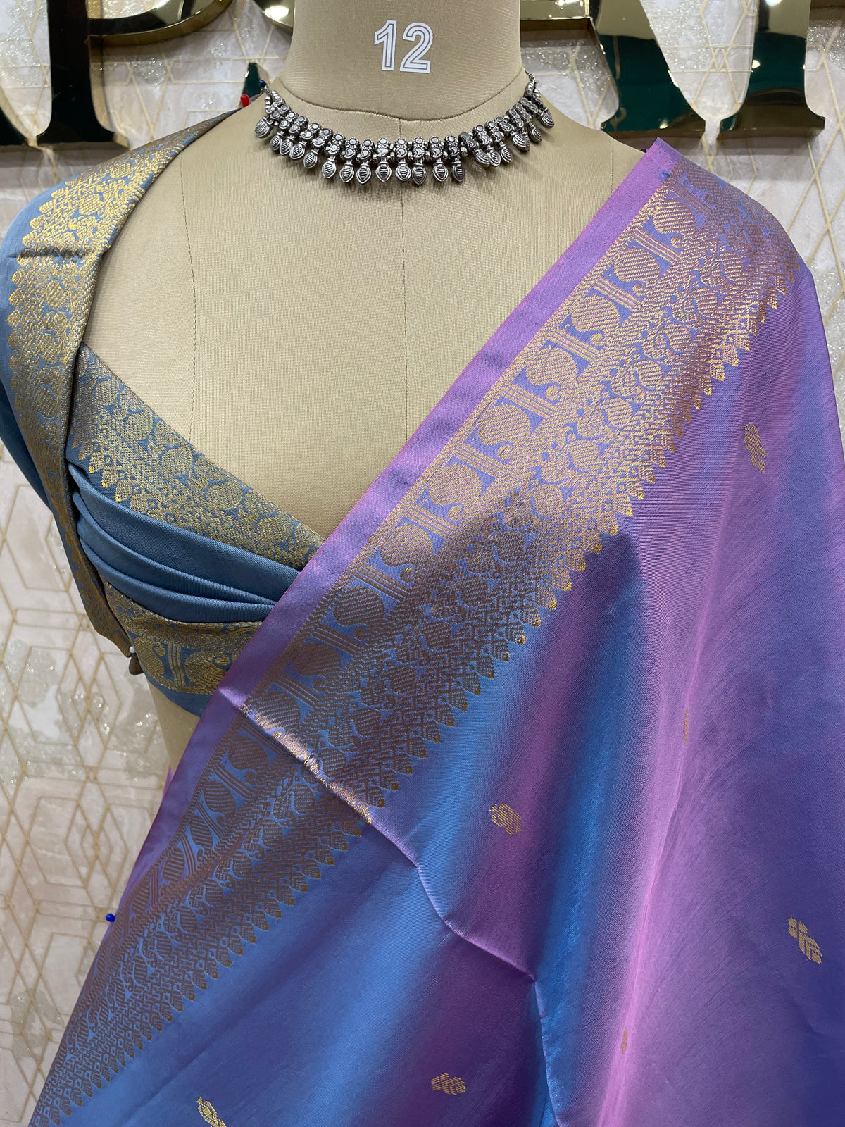 Purple Bamboo Silk Saree 48