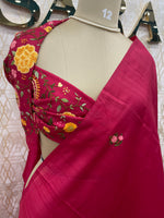 Rani Pink Knot Work Matka Tussar Saree 28