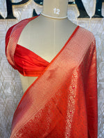 Orange Meenakari Khadi Georgette Saree 75