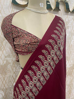 Maroon Semi Modal Saree 42