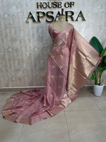 Mauve Crepe Kota checks saree 309