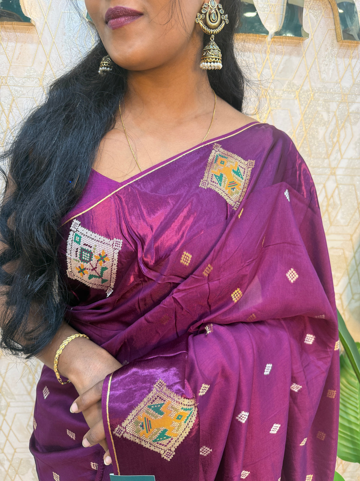 Purple Soft Crepe Saree 91