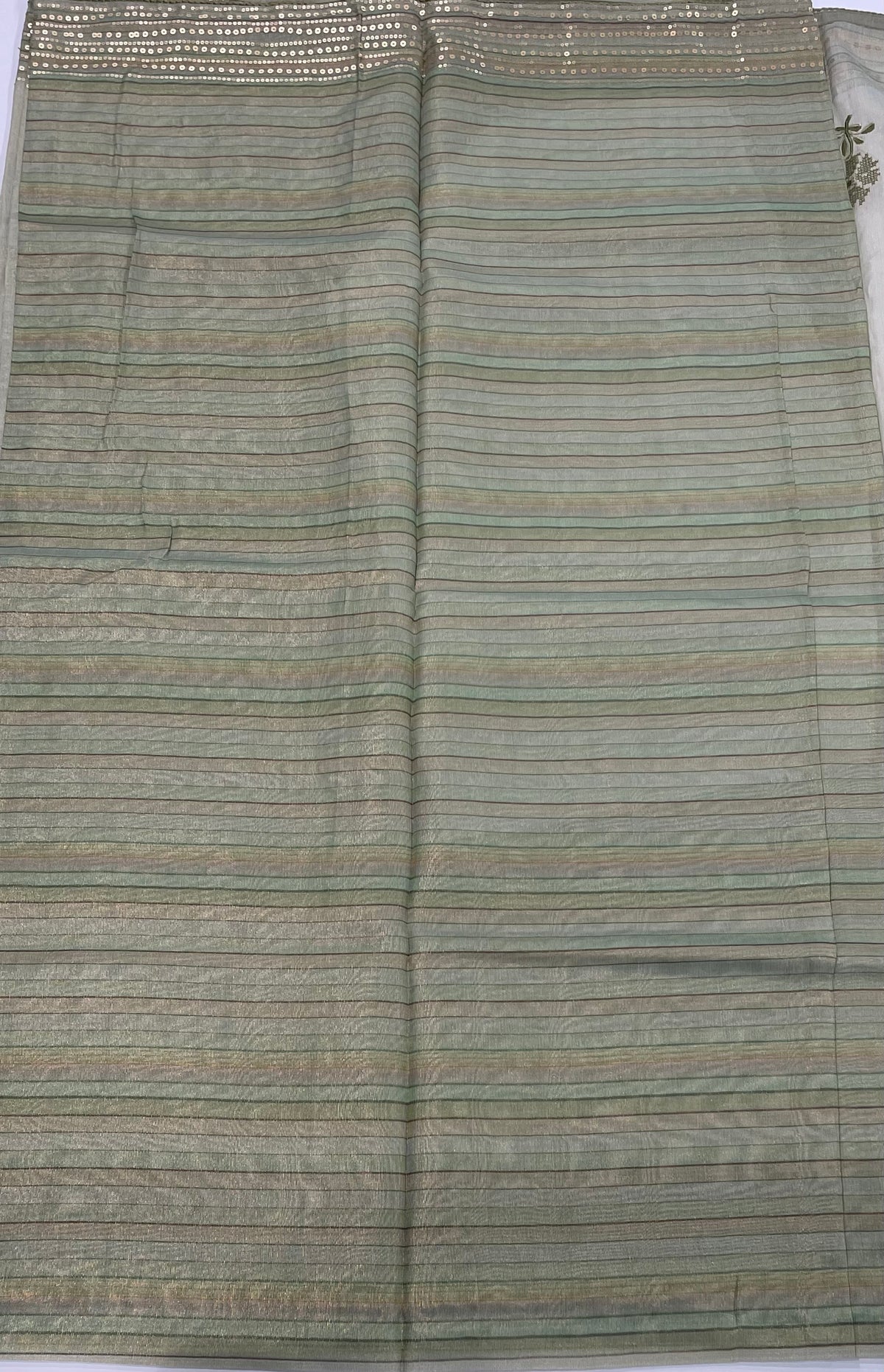 Sea Green Soft Tissue Sequence Work Saree 17
