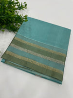 Sea Green Pure Katan Designer saree 02