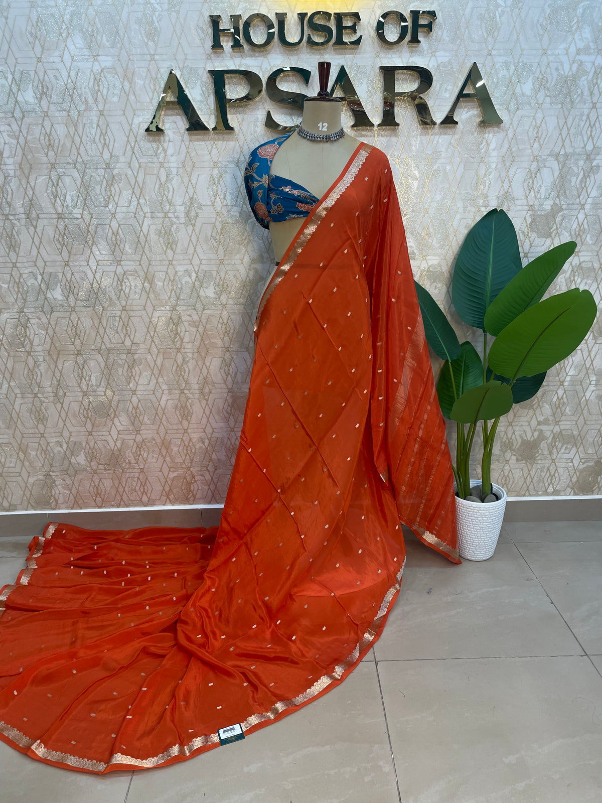 Orange Semi Silk Saree 105