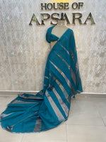 Blue Jute Lenin Saree 78