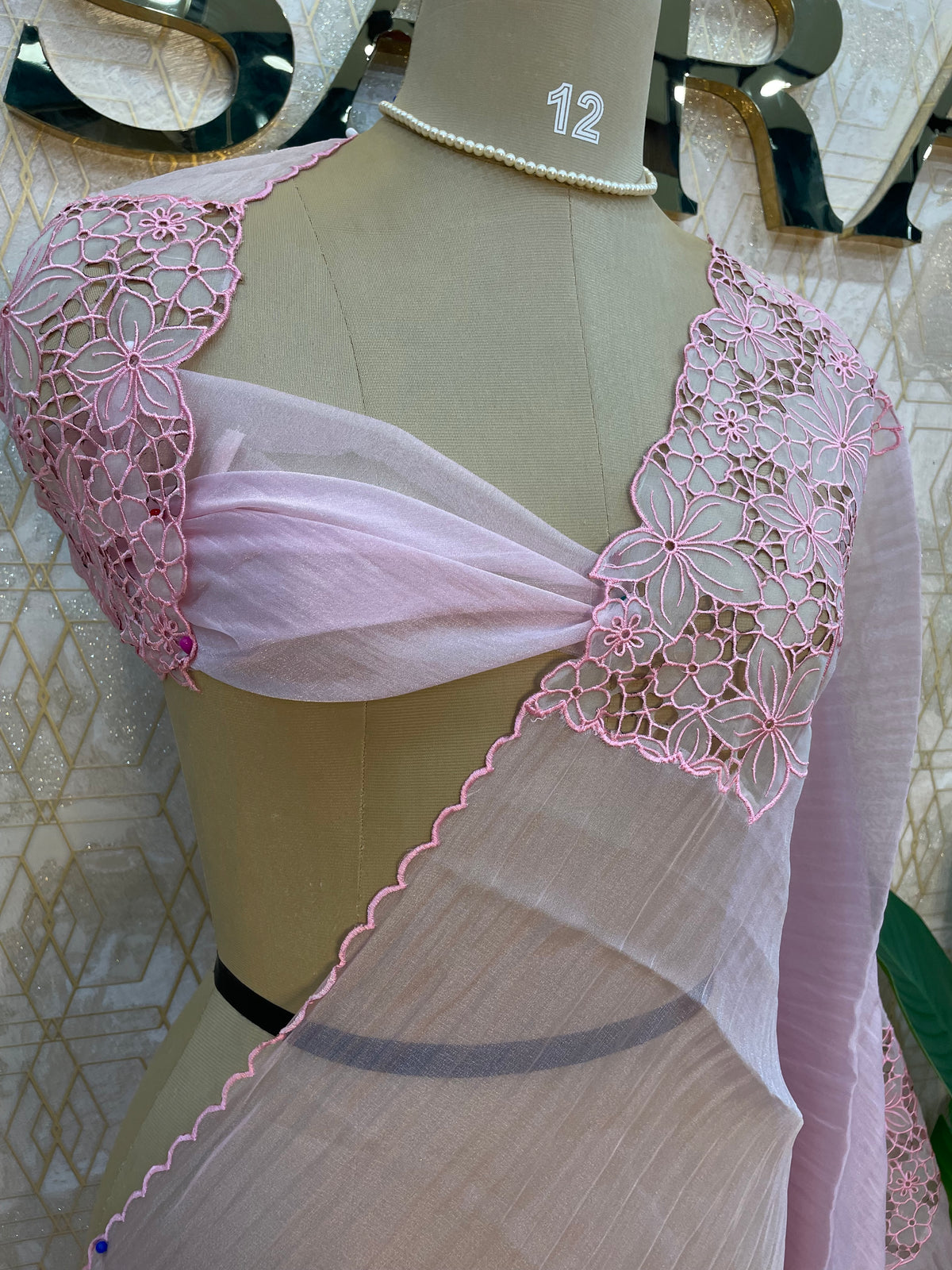 Baby Pink Soft Organza Saree 208