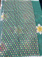 Sea Green Lenin Cotton Floral Print Saree 19