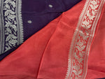 Brown n Orange Semi Silk Saree 25