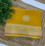 Yellow Satin Mashru Silk Saree 07
