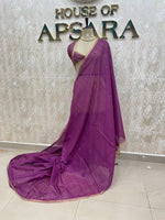 Wine Jute Linen Sequence Saree 28