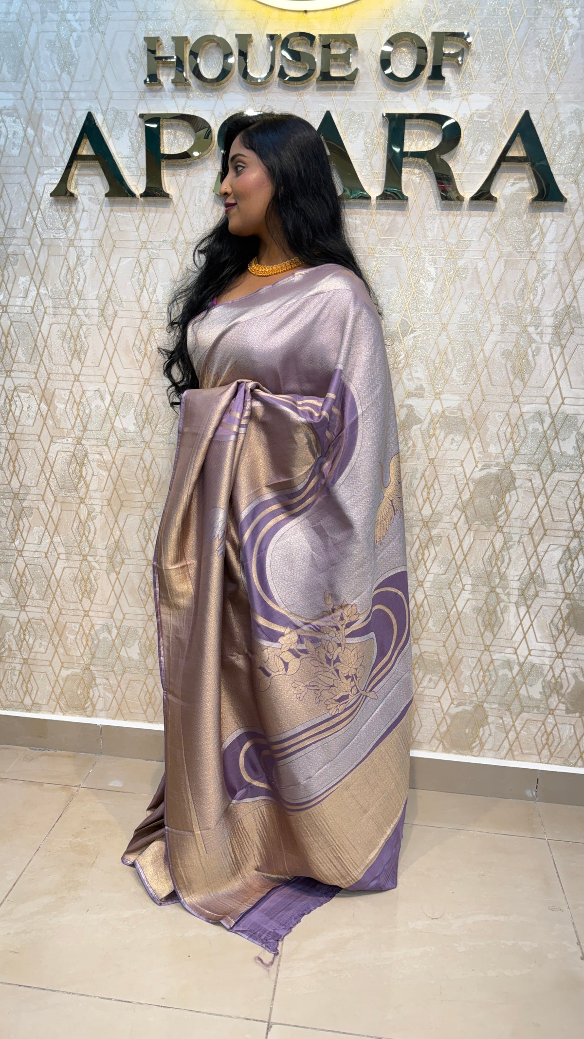 Lilac Banarasi Soft Tissue Saree 30