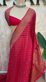Red Banarasi Georgette Saree 96