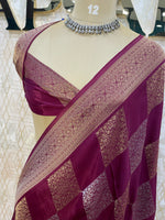 Wine Chiniya Crepe Saree 29