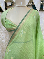 Pista Green Jute Lenin Saree 68