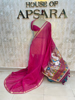 Pink Jute Lenin Saree 72