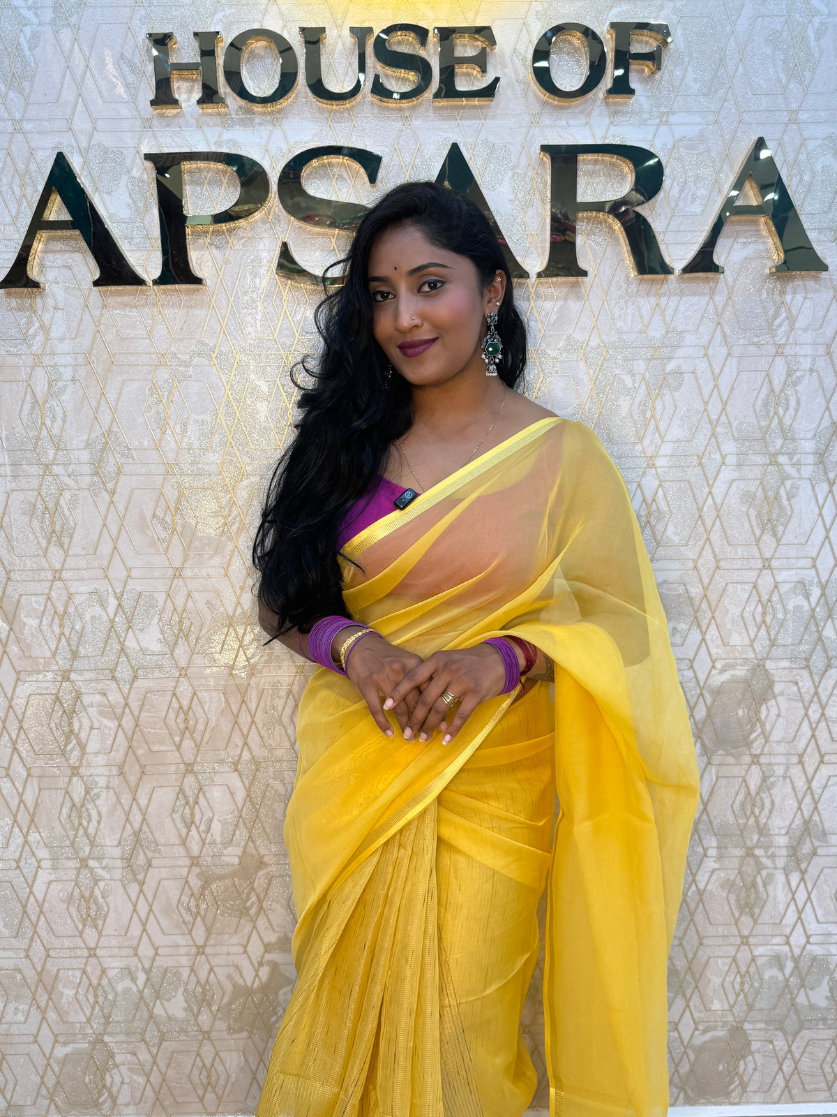 Yellow Tissue n Organza Fusion Saree 73