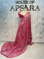 Red Batik Print Lenin Saree 67