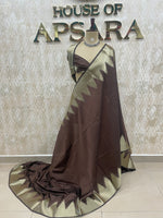 Brown Soft Silk Stripes Saree 48