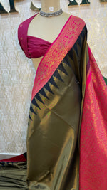 Gold n Pink Semi Silk Saree 97