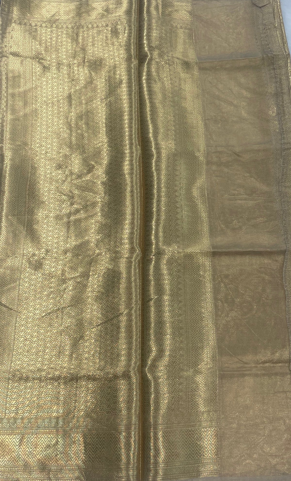 Gold Pure Tissue Brocade Saree 11