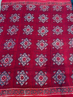 Red Dola Silk Ajrakh Print Saree 18