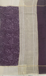Lavender n Cream Assam Silk Saree 23