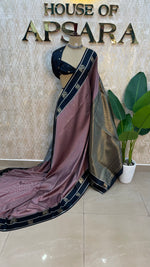 Maroon n Black Semi Silk Saree 95