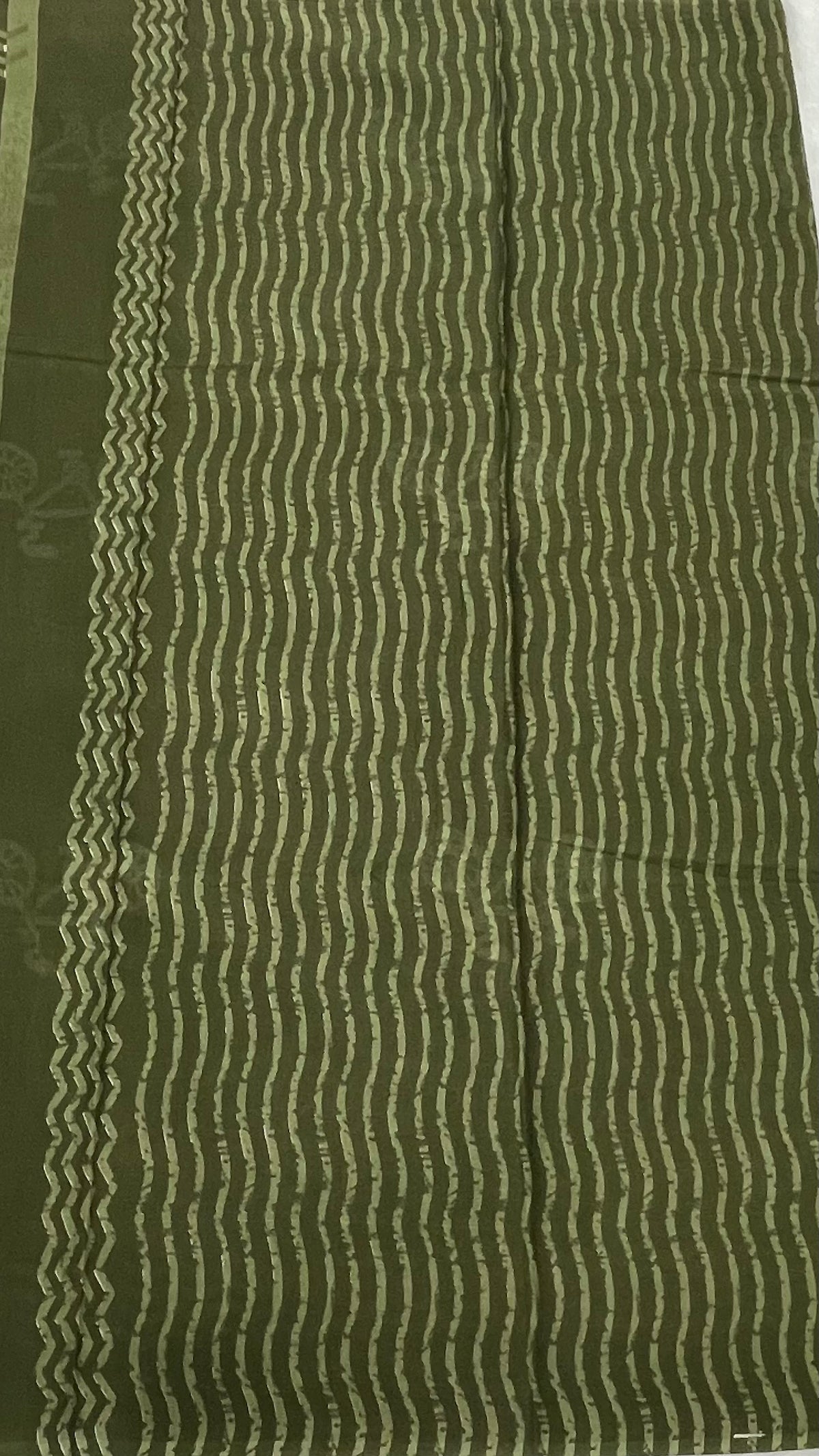 Bottle Green Pure Cotton Handblom Saree