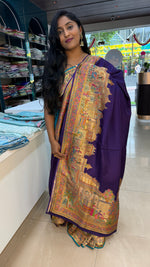 Purple Tussur Crepe Position weaving Saree 85