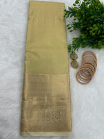 Gold n Cream Brocade Semi Kanchi Tissue Saree
