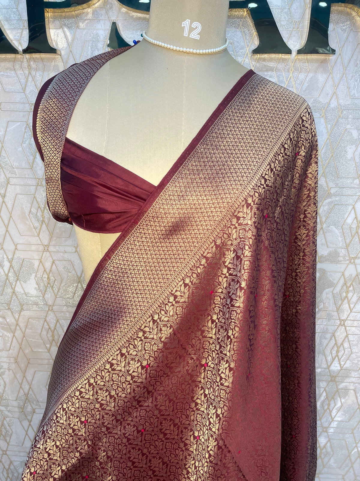 Wine Meenakari Khadi Georgette Saree 75