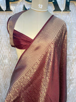 Wine Meenakari Khadi Georgette Saree 75