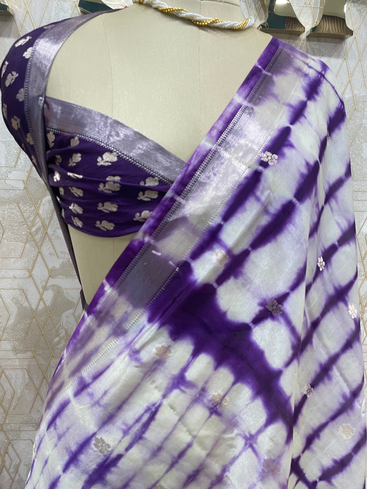Purple Paper Silk Saree