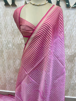 Pink Soft Tissue Contemporary Design Saree 30