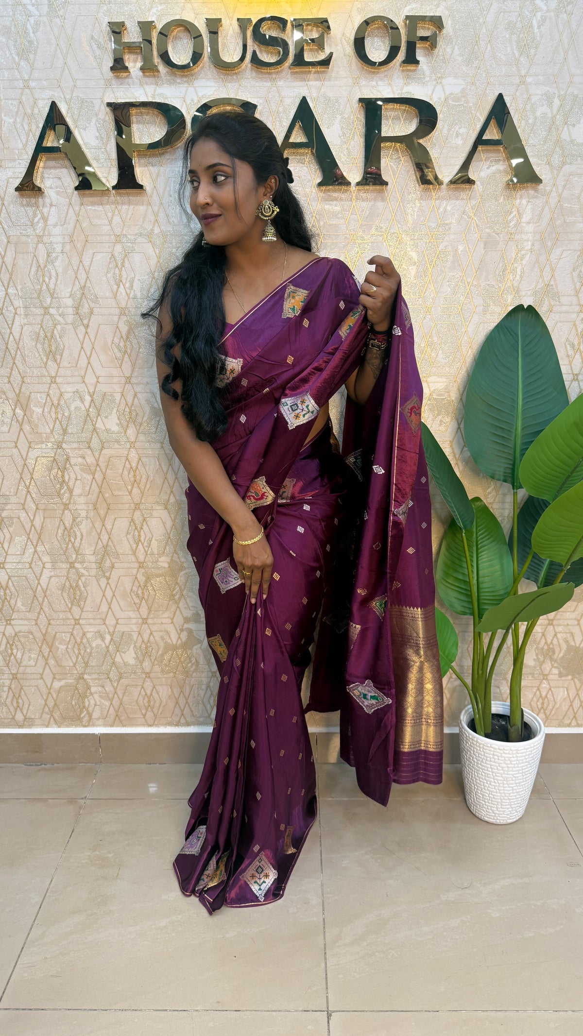 Purple Soft Crepe Saree 91