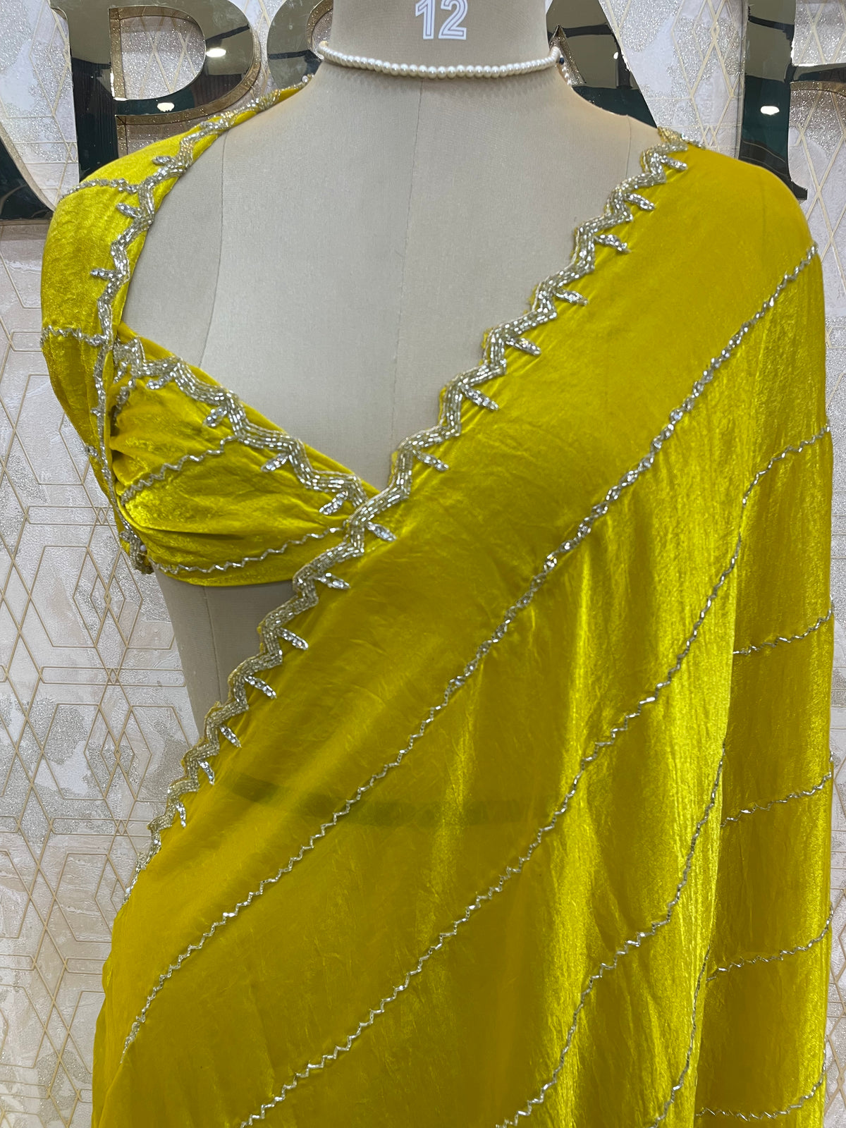 Yellow Katdana Work Designer Saree 86