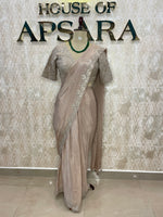 Beige Handwork Stitched Blouse Read To Ware Saree 55
