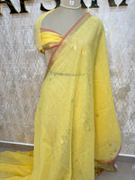 Yellow Jute Lenin Saree 68