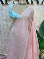 Beige n Blue Mul Cotton Saree 101