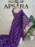 Purple Pashmina Silk saree 315